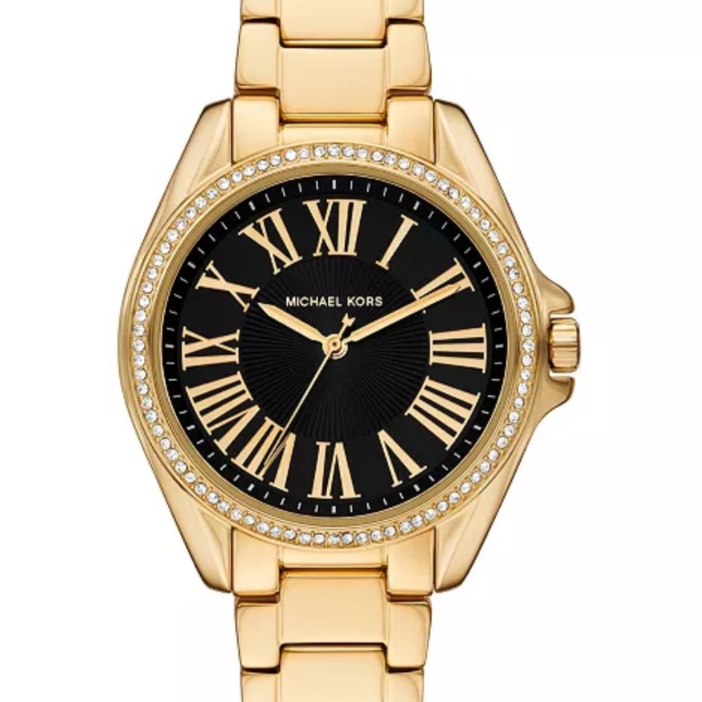 Michael Kors Women's Kacie Three-Hand Gold-Tone Stainless Steel Watch 39mm NWT